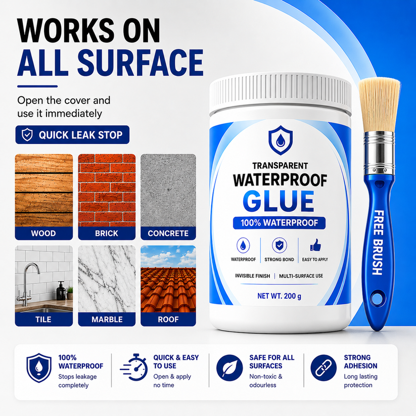 Transparent Waterproof Glue + Free Brush 🔥