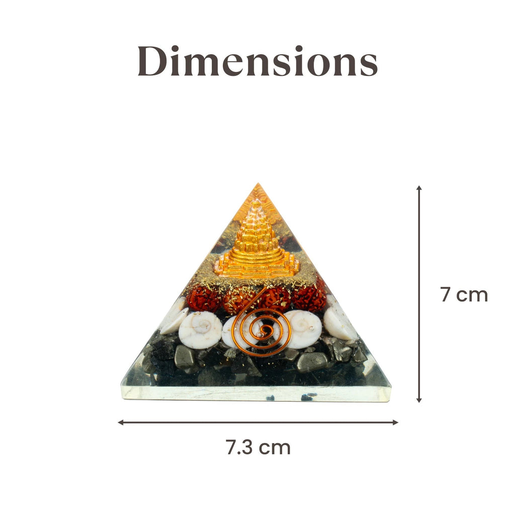 Lakshmi Yantra Pyramid With Free Raw Pyrite stone