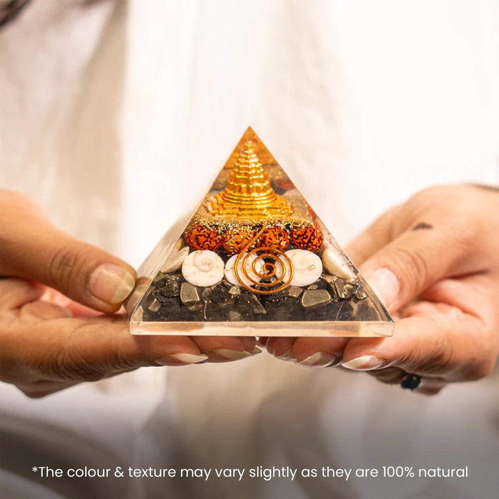 Lakshmi Yantra Pyramid With Free Raw Pyrite stone